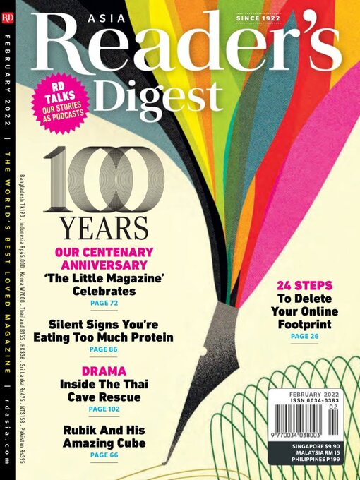 Imagen de portada para Reader’s Digest Asia (English Edition): Feb 01 2022